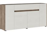 Dmora Credenza Cirimido 170X40X85H Cm Bianco, 3 Ripiani Un Cassetto