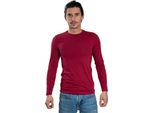 Camicia Da Uomo A Maniche Lunghe Con Scollo Rotondo. Bordeaux: S