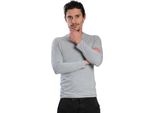 Camicia Da Uomo A Maniche Lunghe Con Scollo Rotondo. Grigio Screziato. : M