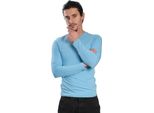 Camicia Da Uomo A Maniche Lunghe Con Scollo Rotondo. Azzurro: M