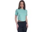 Crop Top Da Donna Con Maniche Corte E Scollatura Rotonda. Menta : Xl