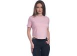 Crop Top Da Donna Con Maniche Corte E Scollatura Rotonda. Rosa : Xl