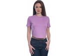 Crop Top Da Donna Con Maniche Corte E Scollatura Rotonda. Viola : Xl