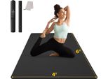Cambivo Tappetino Palestra Grande 183X122Cm, 6Mm/8Mm/10Mm/12Mm Yoga Mat Tpe Extra Largo Antiscivolo, Materassino Pilates Per Fitness Esercizi Workout Casa