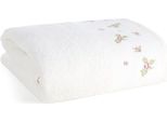 Eurofirany | Asciugamano Da Bagno - Asciugamano - 70 X 140 Cm - Crema - Con Ricamo Floreale - Morbido