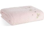 Eurofirany | Asciugamano - Asciugamano Da Bagno - Rosa - 70 X 140 Cm - Con Ricamo Floreale - Cotone