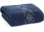 Eurofirany | Asciugamano Da Bagno - Asciugamano - 70 X 140 Cm - Con Filo Lucido - Blu - Cotone