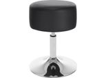 Sgabello Da Bar - Sgabello Da Salone - Altezza Regolabile 52-67 Cm - Girevole - - Struttura In Acciaio Cromato - Portata Fino A 100 Kg - Nero