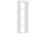 Libreria - Scaffale A Cubo Con 4 Livelli - 30 X 23,5 X 106,5 Cm - Portata 50 Kg Totali (10 Kg Per Livello) - Materiale A Base Di Legno Con Impiallacciatura In Melamina - A Libera Installazione - Bianco