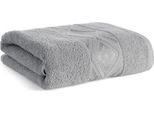 Eurofirany | Asciugamano Da Bagno - Asciugamano - 70 X 140 Cm - Argento - Con Filo Lucido - Cotone