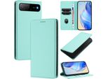 Custodia Per Telefono Cellulare In Pelle Litchi Per Tecno Spark Go 2025/Infinix Hot 60I 5G Custodia Con Funzione Di Supporto Per Slot Per Carte Di Credito Turchese