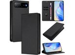 Custodia Per Telefono Cellulare In Pelle Litchi Per Tecno Spark Go 2025/Infinix Hot 60I 5G Portafoglio Slot Per Carte Di Credito Custodia Funzione Stand Nero
