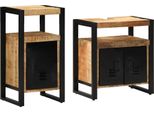 Vidaxl Set Di Mobili Da Bagno 2 Pezzi Marrone Legno Massiccio Di Mango Grezzo