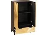 Vidaxl Mobile Laterale Con Anta Nero E Oro 60 X 33,5 X 100 Cm