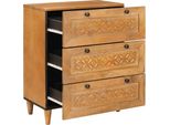 Vidaxl Credenza Marrone Chiaro 60 X 33 X 75 Cm In Legno Massiccio Di Mango