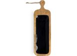 Giftdecor | Tavola Di Servizio - 50 X 14 Cm - Marrone - Con Superficie Nera - Legno Di Mango