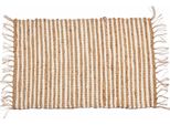 Giftdecor | Tappeto - 60 X 90 Cm - Bianco Beige - Con Frange - Juta