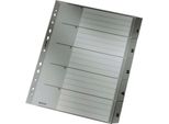 Leitz 1283-00-85 1283 Indice Dei Numeri - 1-5, Pp, A4 Extra Largo, 5 Fogli, Grigio