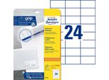 Avery Zweckform® 6173 6173 Etichette Universali Ultragrip - 70 X 37 Mm, Bianco, 720 Etichette, Permanenti