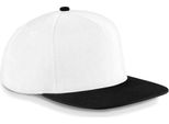Cappello / Berretto / Cappello Beechfield B660 | Original Flat Peak Snapback - Colore: Bianco/Nero - Taglia: Unica