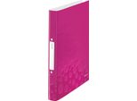 Leitz 4257-00-23 4257 Raccoglitore Ad Anelli Wow, A4, Pp, 2 Anelli, 25 Mm, Rosa Metallizzato