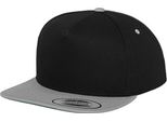 Flexfit 6007T | Classic 5 Panel Snapback Cap / Berretto / Cappello - Colore: Nero/Argento - Taglia: Unica
