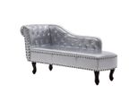 Chaise Longue In Ecopelle Argento