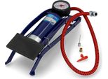 Pompa Pneumatica A Pedale Cartrend Monocilindrica Manometro Blu Fino A 7 Bar