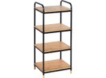 Wenko Scaffale Loft 4 Ripiani Bambù Bagno Cucina Soggiorno Scaffali Corridoio Design