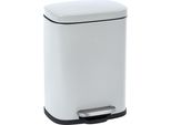 Wenko Cestino A Pedale Leno Coperchio Con Chiusura Morbida Da 5 Litri Bianco Bagno Wc Ospiti