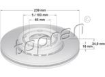 Topran 109 522 - Oe 6Q0 615 301 Disco Freno, Asse Anteriore Per Fabia I (6Y), Fabia Ii (54), Fox (5Z), Polo (9N)