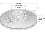 Topran 103 756 - Oe 8E0 098 301A Bremsscheibe, Vorderachse FüR A4 (8D), A4 (8E), A6 (4A), A6 (4B), Exeo (3R), Superb I (3U), Passat (3B)