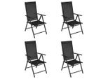 Vidaxl GartenstüHle Klappbar 4 Stk. Alluminio E Tessuto Schwarz