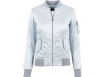 Urban Classics Donna - Giacca Satin Bomber Blu Baby - S