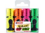 Edding 4-7-4 Evidenziatore 7 Mini, 1-3Mm, 4 Pezzi, Assortiti
