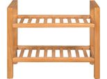 Vidaxl Scarpiera A 2 Ripiani 50X27X40 Cm In Legno Massiccio Di Rovere
