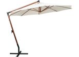 Vidaxl Ombrello Semaforo 350 Cm Palo Di Legno Bianco