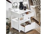 Sobuy Comodino, Comodino Con 2 Cassetti E Ripiano Tavolino Moderno, Mobile Contenitore Per La Camera Da Letto, Beside Table FRG258-II-W