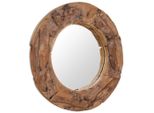 Specchio Decorativo In Teak Rotondo Da 80 Cm