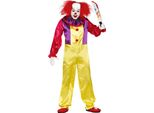Clown Halloween Horror Colorato Spaventoso Divertimento Costume Spaventoso Malvagio Psycho, Taglia: 52 - 54 (L) Colore: Giallo