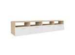 2 Pezzi. Mobili Tv In Legno 95X35X36 Cm Rovere E Bianco