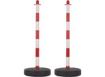 Palo In Plastica Rosso/Bianco Per Catena Di Sicurezza - 2 Pz