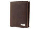 Bugatti Pelle Portafoglio Hunter Rfid Coin Wallet Combi Style 13CC Metal Logo Brown Marrone