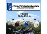 Set Di Viti Per Targa, M5X20, 1 Set = 6 Pezzi, Tipo 2: Senza Flangia, 1X Blu/ 3X Bianco/ 2X Nero