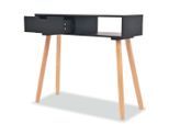 Tavolo Consolle In Legno Di Pino Massiccio 80 X 30 X 72 Cm Nero