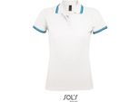 Sols 00578 | Polo Donna Pasadena - Colore: Bianco/Acqua - Taglia: Xxl
