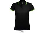 Sols 00578 | Polo Donna Pasadena - Colore: Nero/Lime - Taglia: Xxl