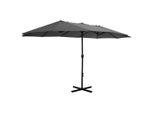 Vidaxl Ombrellone Con Palo In Alluminio 460 X 270 Cm Antracite