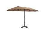 Vidaxl Ombrellone Con Palo In Alluminio 460X270 Cm Taupe