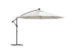 Vidaxl Ombrello Semaforo Con Illuminazione A Led E Palo In Metallo 350 Cm Bianco Sabbia